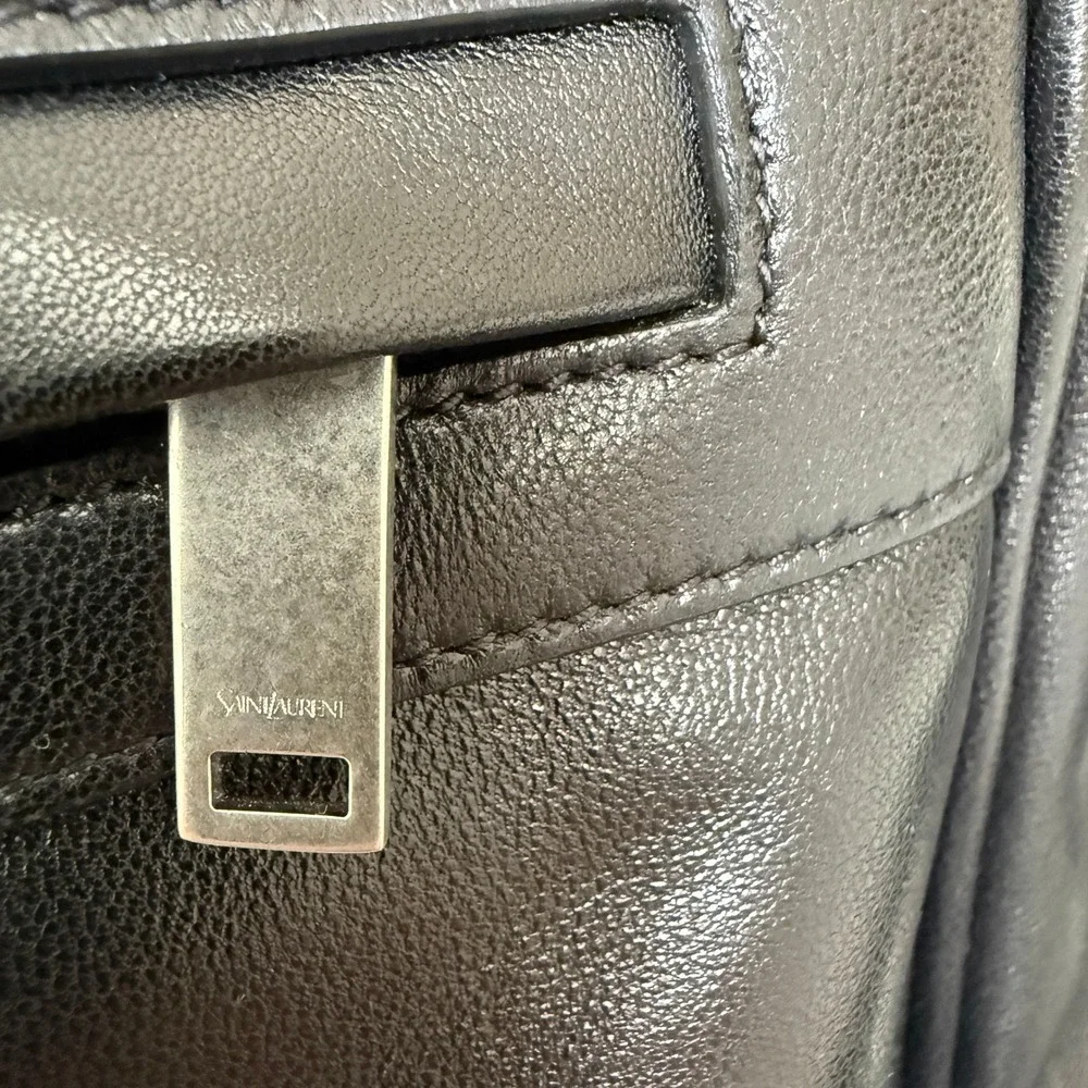 Saint Laurent‎ Black Lambskin Camp Maxi Duffle Bag, 821907 AAC3N, NWT